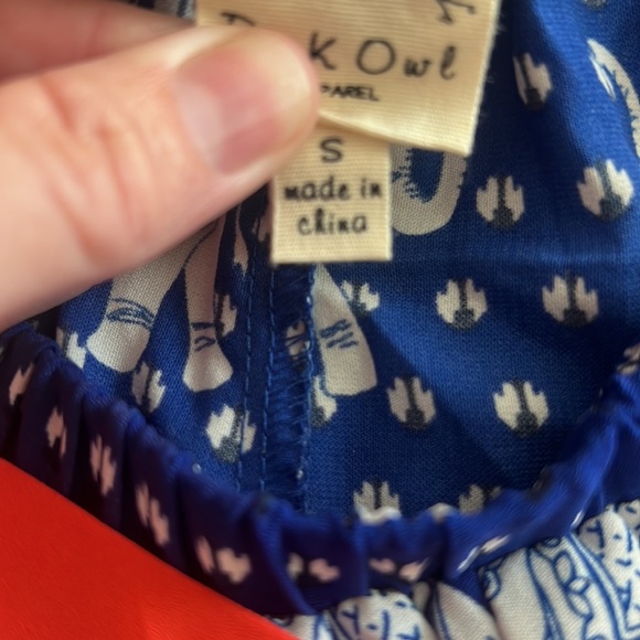 NWT royal blue, white silky shorts with orange belt. Size Small. - Picture 5 of 5